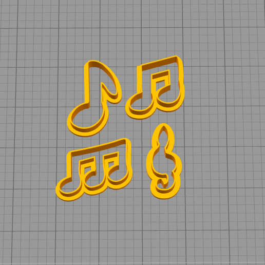 cutter cookie musical notes 3D print model - Mito3D