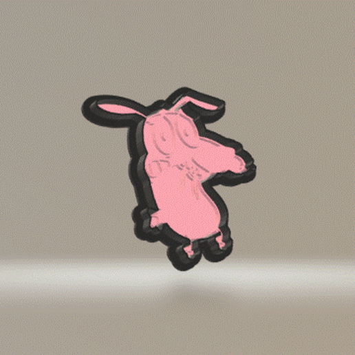 coupeur courage lâche chien biscuit Animé caricatures 3D print model - Mito3D