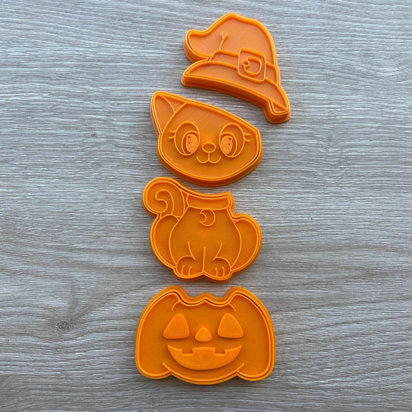cutter halloween cat - cookie cookies fondant art bakery cupcake deformed flokys memes seal royal icing 3D print model - Mito3D