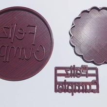 coupeur heureux anniversaire timbre ondulé 3d print model - Mito3D