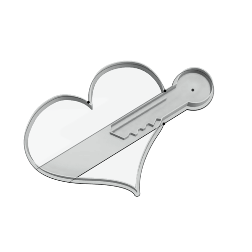 cutter key heart cookie valentin 3D print model - Mito3D