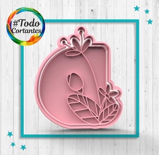 cortador letra flores números letras corte sello Galleta estampadora floral 3d print model - Mito3D