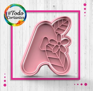 cortador letra flores números letras corte sello Galleta estampadora floral 3d print model - Mito3D