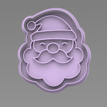 coupeur marqueur visage Père Noël biscuit fondant Massepain joyeux saint 3d print model - Mito3D