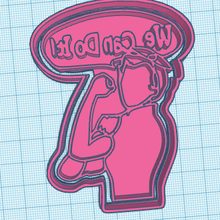 cortador marcador Forte mulher biscoito mulheres menina feminista feminismo massa cerâmica argila 3d print model - Mito3D