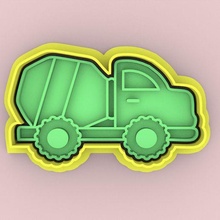 cutter mixer truck- truck cookie carimbo stamp 3d print model - Mito3D