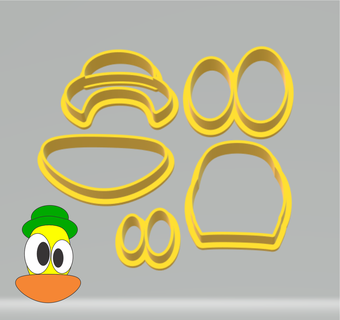 cutter pocoyo duck cuttercookie fondant cookie biscuit 3d print model - Mito3D