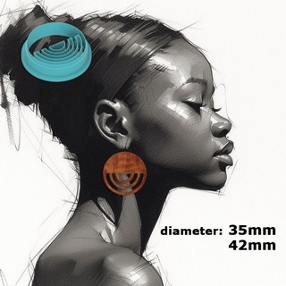 kesici polimer kil 2 boyutları şekil daire polimerik kendin yap mücevher Sanat az modern stil minimalist küpe modaya uygun araç etnik Afrika Afrikalı acayip 3d print model - Mito3D