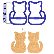 coupeur forme chat bijoux polymère biscuit 3d print model - Mito3D