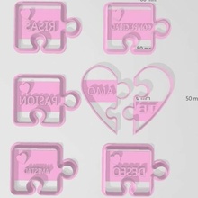 cutter valentine's day valentine february 14th 14 sharp puzzle 3d print model - Mito3D