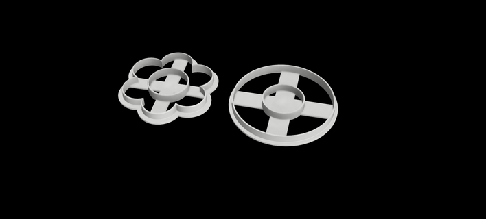 cutters circular flower-shaped doughnuts cutting donuts flower 3d print model - Mito3D
