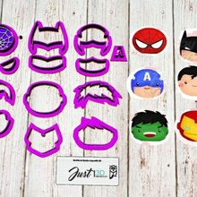 cutters mini collage set superheroes super surperoes heroes hero ironman hulk superman batman spiderman captain america putty porcelain cold pasta from rubber ballina clay fondant mass marker texturizer stamp stamper stamping crafts ceramics 3d print model - Mito3D