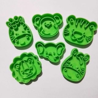 cutters stamp animals jungle face Home cookies cookie monkey lion tiger zebra elephant giraffe mold decoration birthday 3d print model - Mito3D