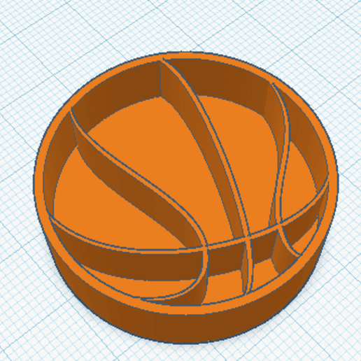 corte baloncesto pelota agudo afilado fondant Galleta galletas Pastelería tienda pastel 3D print model - Mito3D
