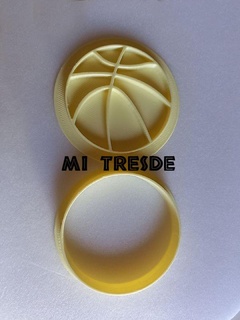 corte baloncesto marcador pelota cortador galletas porcelana fondant pastel 3d print model - Mito3D