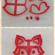 cutting biscuits fondant fox parts - puzzle cookies cutter various cookie 3d print model - Mito3D