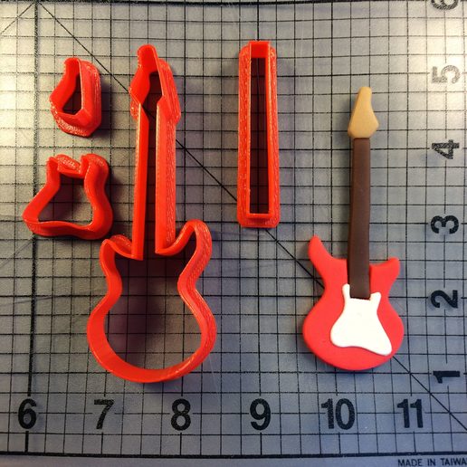cutting cookie cutter electric guitar home alley cake fondant decoration 3D print model - Mito3D