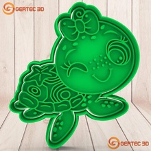 cutting dough + turtle stamp eyes - home sharp cookie cutter stl design heart 3d print model - Mito3D