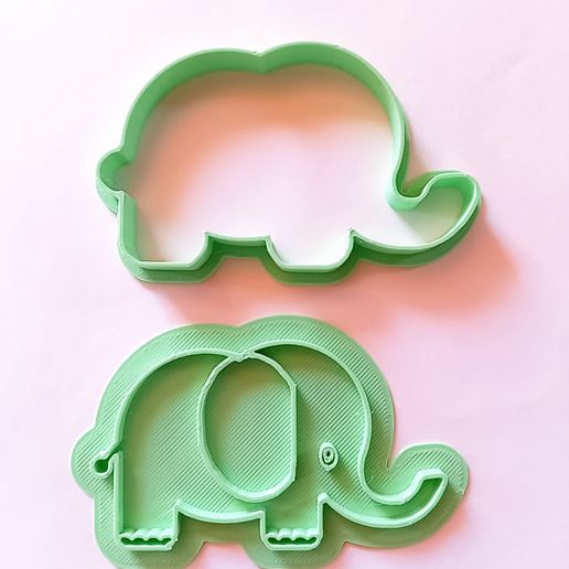 cutting elephant-elefante cortante-elefante cortante elephant cutter marker stamp cookies bakery porcelain jungle 3D print model - Mito3D