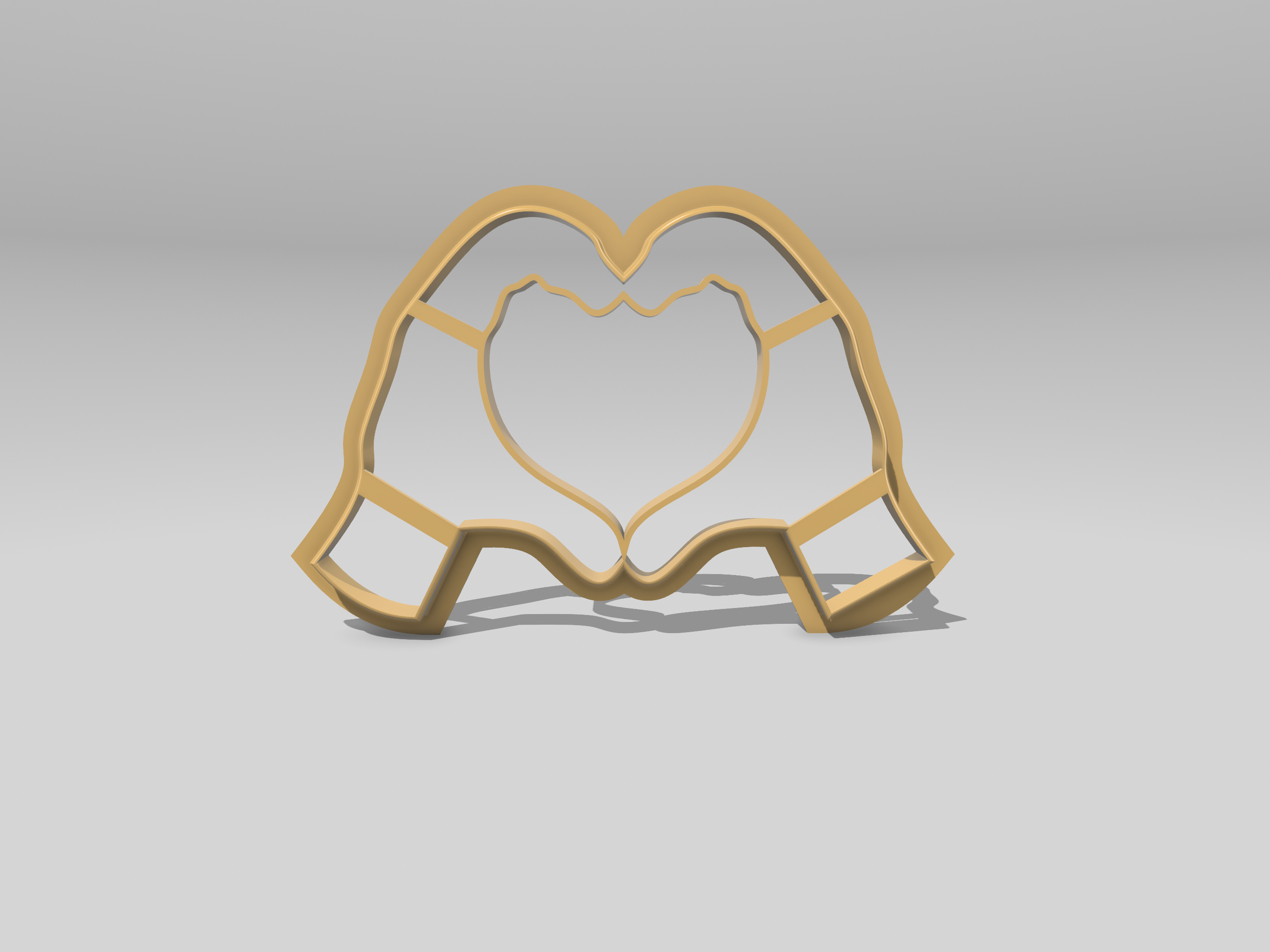 corte emoji manos formando corazón casa cocina corazones formar 3D print model - Mito3D