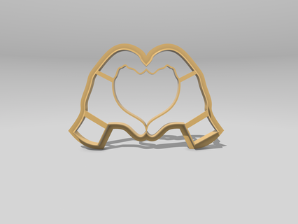 corte emoji manos formando corazón casa cocina corazones formar 3d print model - Mito3D