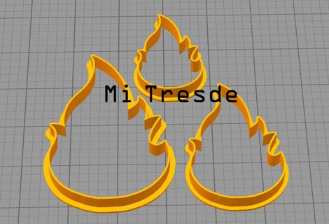 cutting fire cutter flame cookie polymers clay flare 3d print model - Mito3D