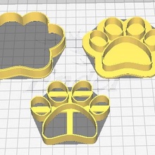 Coupe empreinte marqueur coupeur coupeurs chien patte patrouille chat biscuits fondant porcelaine Masse 3d print model - Mito3D