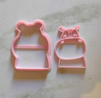 Schneiden Nilpferd Baby Dusche Deko Kekse 3d print model - Mito3D