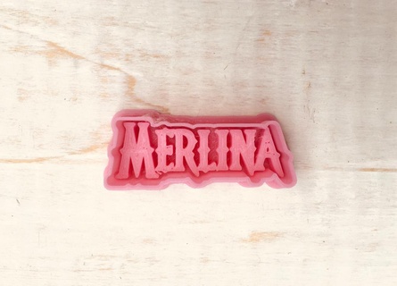 cutting merlina merlin cutter marker name cookie cookies witches fondant 3d print model - Mito3D