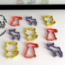 cutting mould animal biscuits home cookies cutters animals christmas moose rabbit raccoon 3d print model - Mito3D