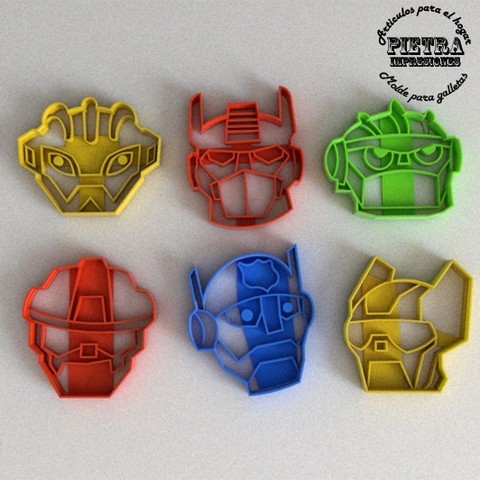 cutting mould fondant rescuebots transformers biscuits home cookies cutters luifer optimus sweets report bumblebee jannie 3D print model - Mito3D
