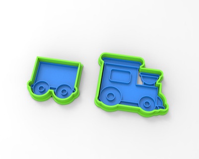 taglio treno biscotti francobollo cucina deco decorazione foca carro decotortas torte 3d print model - Mito3D