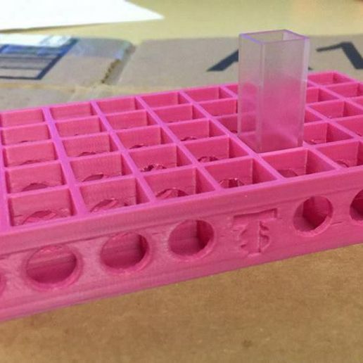 cuvette holder biochemistry biology chemistry physiology spectrophotometer stand test tube rack 3D print model - Mito3D