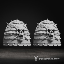 cw skull spikes shoulder pads 3d print model - Mito3D