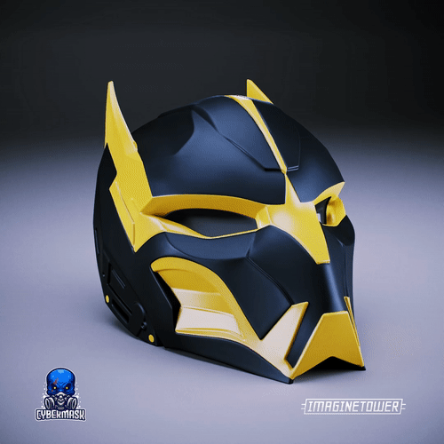cyber cat sci-fi cyberpunk mask designed ai cosplay 3D print model - Mito3D