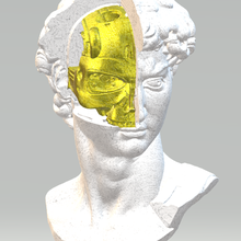 cibernético david arte crânio ciborgue cyberpunk 3d print model - Mito3D
