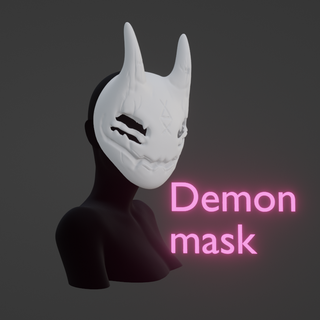 cyber démon masque cosplay cyberpunk Halloween style 3d print model - Mito3D