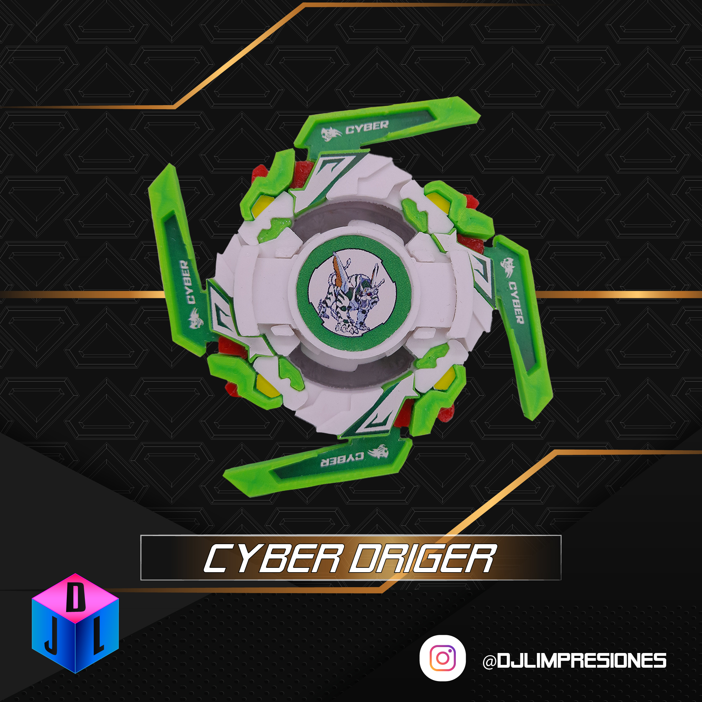 cyber driger beyblade 3D print model - Mito3D