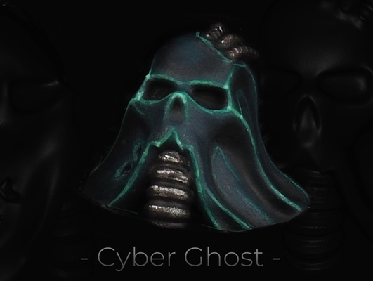 cyber fantasma arte scifi sci fi wargaming conversione robot cranio futuristico cupo 3d print model - Mito3D