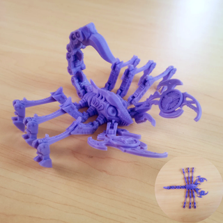 cibernético escorpión print in place sci fi mecánico 3d impresión diseño modelo creativo juguete articulado 3d print model - Mito3D