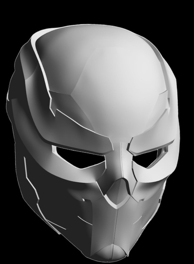 cyber crâne casque cosplay masque cyberpunk 3d print model - Mito3D