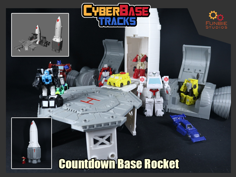 cyberbase tracks transformers countdown base rocket 3D print model - Mito3D