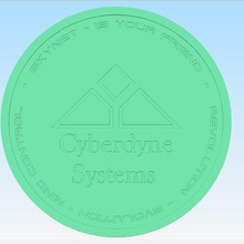 Cyberdyne sistemleri 1 mega vat madeni para takı Skynet 3d print model - Mito3D