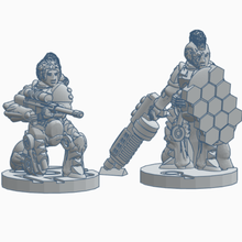 cyberfemme commander pack 28 mm Échelle miniature 40 000 bataille moniales cyberpunk femelle armes feu rpg scifi spacenunswithguns espace Marin wargaming marteau guerre 3d print model - Mito3D