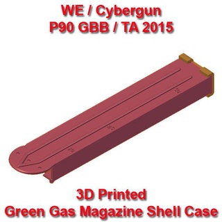 cybergun p90 ta 2015 gbb gbbr green gas mag magazine shell case casing replacement 3d print model - Mito3D