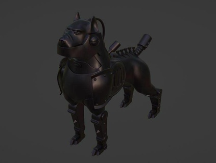 cybernetic guardian dog police miniature 3d print model - Mito3D