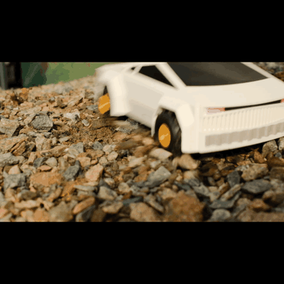 cyberramassage jouet mouvement roues jeu cybertruck voiture camion tesla 3d print model - Mito3D