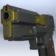 cyberpunk 2077 militech 76e Omaha pistolet arme 3d print model - Mito3D