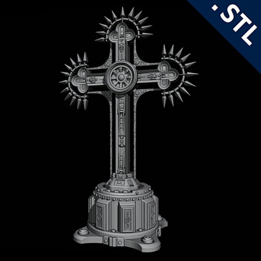 siberpunk çapraz Warhammer 40k heykel lejyon mimari 28mm warhammer40k Steampunk masaüstü minis savaş oyunları kılıç uzay denizi stl reçine 3dprinting 3D print model - Mito3D