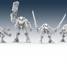 cyberpunk siber savaş takım oyun kahraman asker scifi erkek tabletopgames 3d print model - Mito3D
